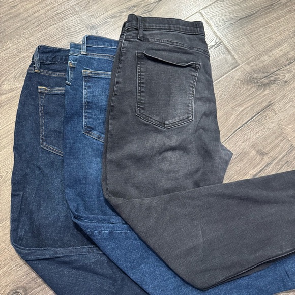 Old Navy Men's Black Blue Jeans bundle set of 3 size 36x32 athletic taper flex - Picture 2 of 11